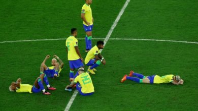 بكاء وحسرة لاعبي البرازيل بعد الخروج أمام كرواتيا