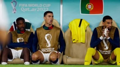 رد فعل "رونالدو" على هدف المغرب الأول في مرمي البرتغال